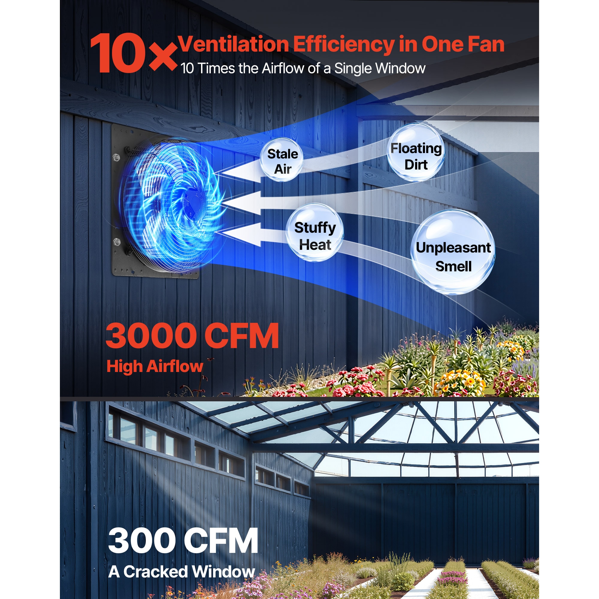 Wall Mounted Shutter Exhaust Fan With Smart Variable Speed Control_voghion.com